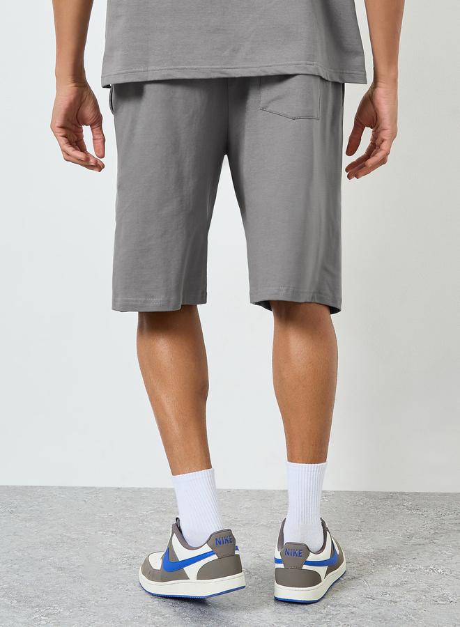 Styli Men Grey Detroit Graphic Oversized Shorts - Image 5